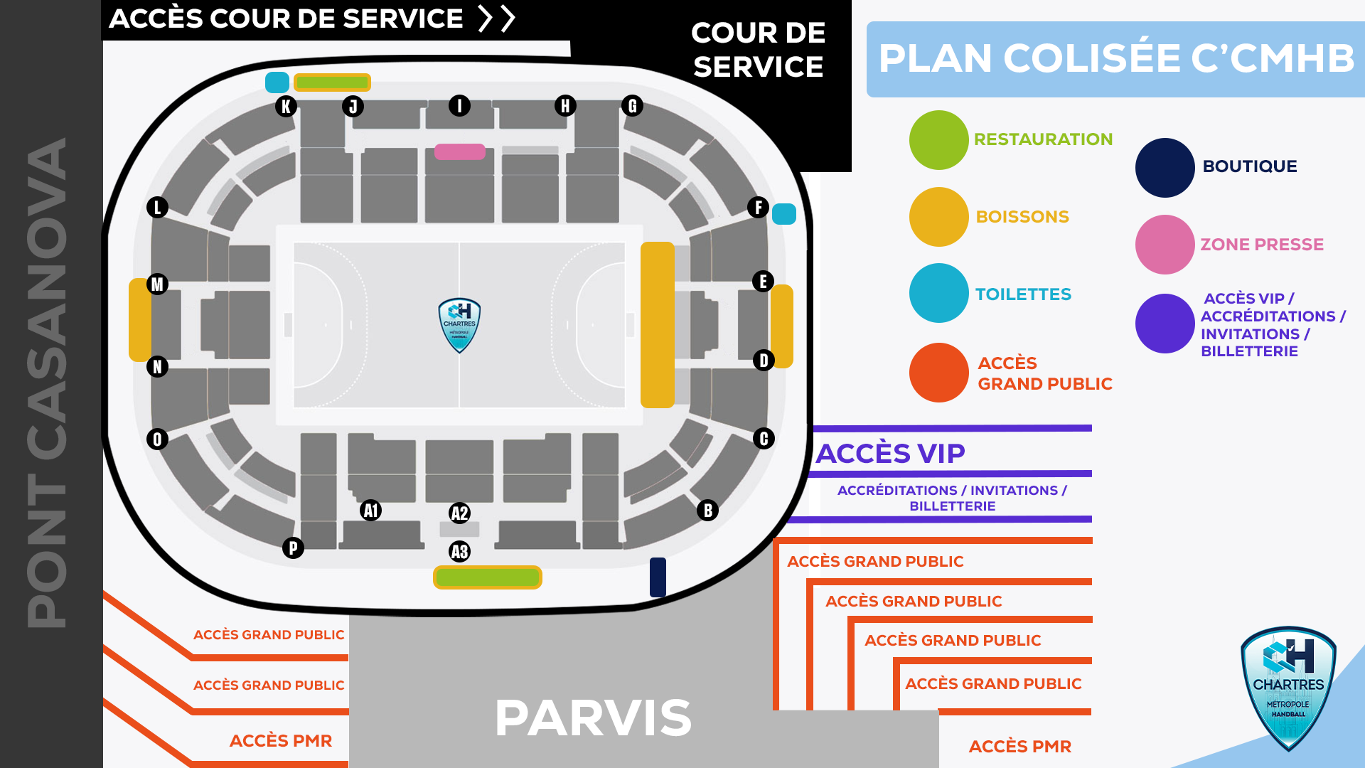 Accès au Colisée de Chartres les soirs de match